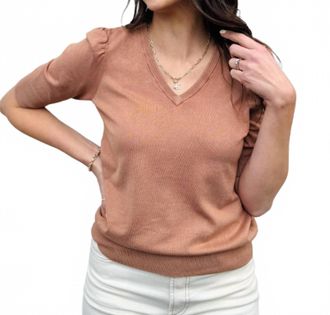 Esqualo Womens V Neck Sweater In Cappuccino
