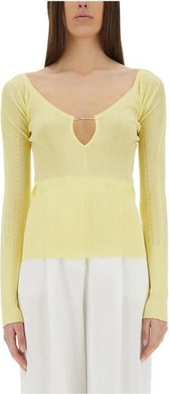 Jacquemus Le Haut Pral&ugrave; Top - Dames - Longsleeves - Geel - M - Tops