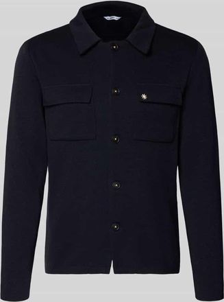 Manuel Ritz Regular Fit Hemdjacke mit Brusttaschen in Marine, Gr&ouml;&szlig;e XL
