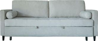 Home Heavenly Sofá cama de tela en color ártico desplegable y patas color negro