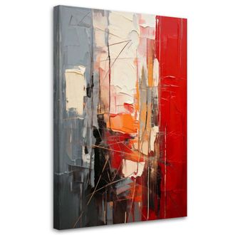 Artgeist Artgeist - Quadro Su Tela, Astrazione Moderna Rosso Grigio Acrilico - 60x90