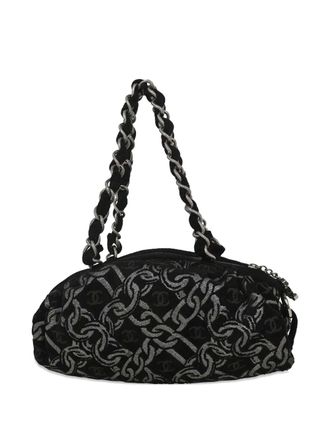 Chanel 2005-2006 chain-print tote bag - women - Cotton - One Size - Black