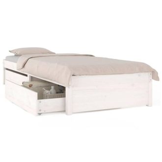 Berkfield Home Bed Frame with Drawers White 90x190 cm Single