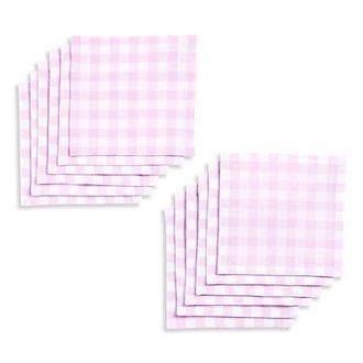 Solino Home Linen Cocktail Napkins - Gingham Check, 6 x 6 in Marshmellow Pink at Nordstrom, Size Small