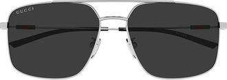 Gucci Sunglasses Gg2096 Sa 001 Silver/Dark Gray Men