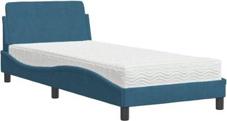 vidaXL Cama Con Colch&oacute;n Terciopelo Azul 80x200 Cm Vidaxl