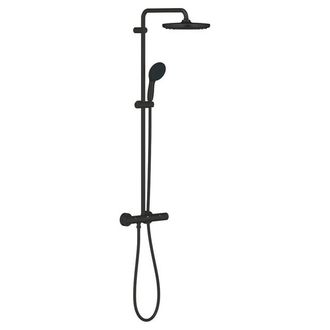 GROHE Vitalio Start 250 Regendoucheset - hoofddouche 25cm - ronde handdouche - 2 straalsoorten - met douchethermostaat - mat zwart