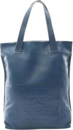 Loewe Pre-owned Anagram Leather Tote Bag - - Pre-owned - Donna - Blu - ONE SIZE