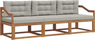 vidaXL Conjunto De Sof&aacute;s De Exterior 3 Uds. Gris Natural Y Claro Vidaxl