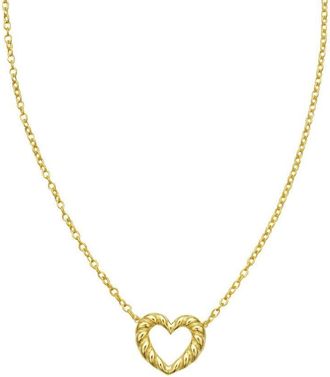 Tresorra 14K Yellow Gold Braided Open Heart Necklace