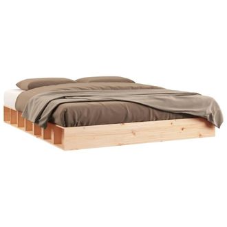 Berkfield Home Bed Frame 120x200 cm Solid Wood in Light Tan | Size: Small Double