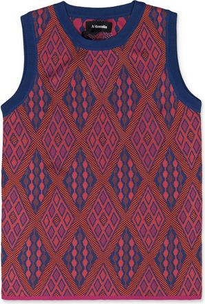 Ahluwalia Studio Red Kalonji Knitted Sweater Vest