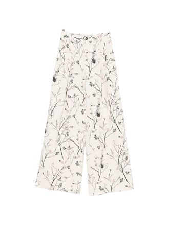 White Sand Broek met wijde pijpen en witte zandprint