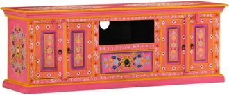 Berkfield Home TV Cabinet Pink 110x30x40 cm Solid Wood Mango | Size: 110 x 30 x 40 cm