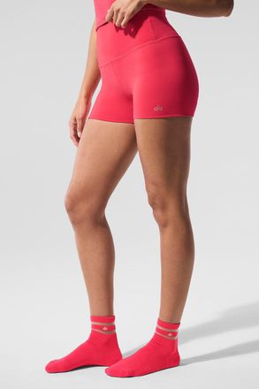 Alo 3 ALO Softsculpt High-Waist Precision Short in Candy Red, Size: Small