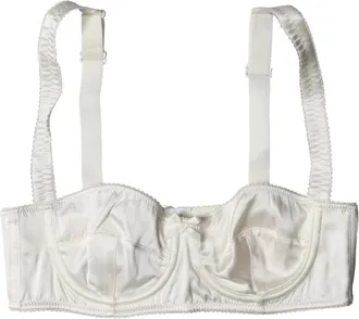 Dolce & Gabbana Semi-Pad Beugel Balconette BH - Dames - BHs - Wit - S - Polyester - Ondergoed