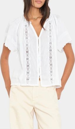 Xirena Bianca Cotton Short Sleeve Top In White