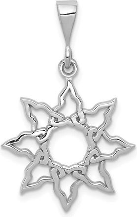Diamond2Deal 14k White Gold Sun Charm