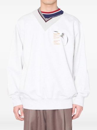 Kolor v-neck sweatshirt - men - Cotton - 3 - Grey