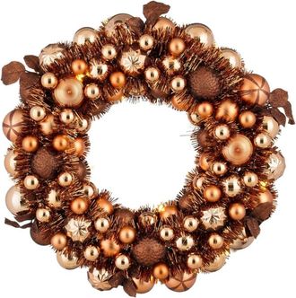 MiCa Decorations Corona decorativa marr&oacute;n h8.5xb47xl47cm
