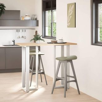 Berkfield Home Bar Table Legs T-Shaped&not;2 pcs White 40x35x(110-111) cm Steel