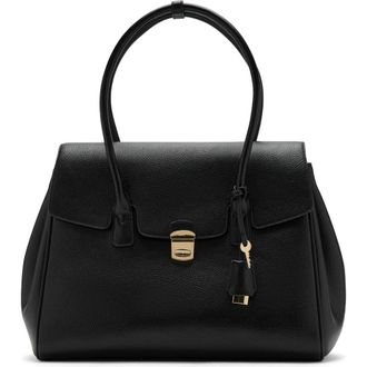 Mango Medium City Faux Leather Satchel in Black at Nordstrom