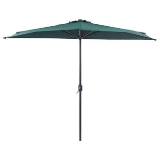 Beliani Beliani - Sombrilla De Poli&eacute;ster Verde Negro 270 Cm Semicircular Sombra Moderno Galati