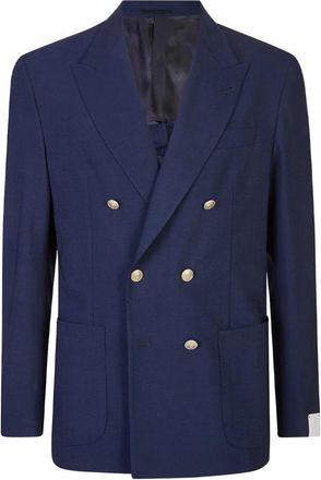 Eleventy Double-breasted Jacket - Heren - Blazers - Blauw - L - Wol - Jassen