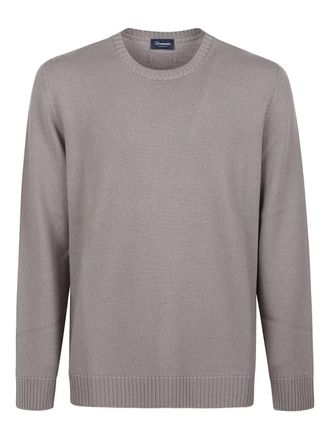 Drumohr ribbed crew-neck sweater - men - Merino - 50 - Grey