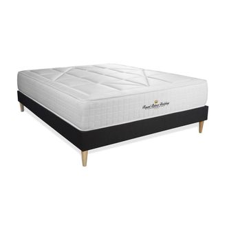 Royal Palace Bedding Royal Palace Bedding - Base Tapizada Negro + Colch&oacute;n Con Muelles Y Viscoel&aacute;stica 140 X 200