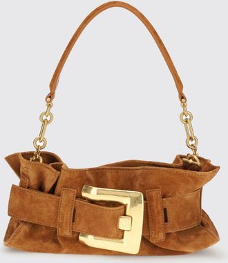 Balmain Borsa Anthem in camoscio arricciato