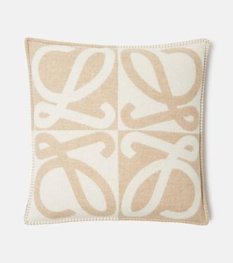 Loewe Anagram wool and cashmere jacquard cushion
