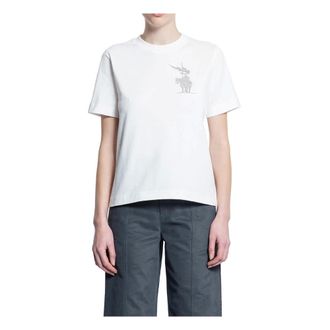 Burberry T-Shirts, female, White, XS, Sp25-Ww-Sic-2.6.122