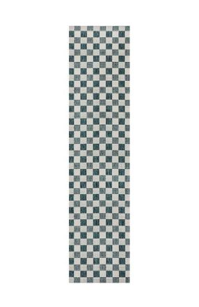 Jonathan Y Designs Aimee Traditional Cottage Checkerboard Indoor/Outdoor Area Rug in Turquoise/cream at Nordstrom, Size 4Ft 0In X 6Ft 0In