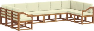 vidaXL Conjunto De Sof&aacute;s De Exterior 10 Uds. Natural Y Crema Vidaxl