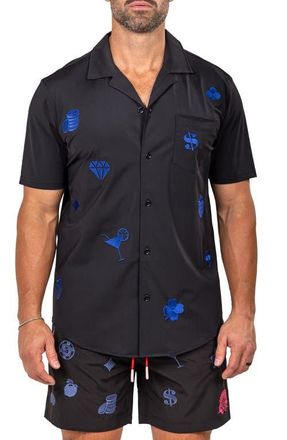 Maceoo Marthy Black Camp Shirt at Nordstrom, Size 3