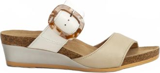 Naot Womens Kingdom Wedge Sandal In Soft Ivory / Soft White