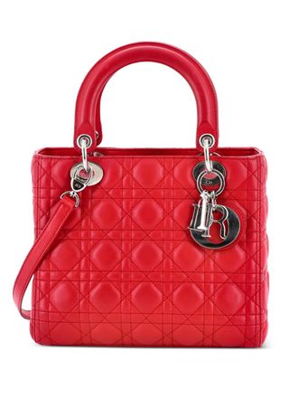 Dior Lady Dior Bag Cannage Quilt Lambskin Medium satchel - Roze