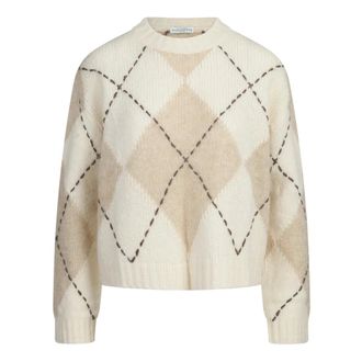 Ballantyne Maglione Girocollo Corto - - Knitwear - Donna - Bianco - S