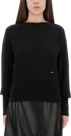 Tom Ford Black Solid Boat Neck Sweater