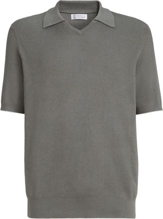 Brunello Cucinelli T-shirt met V-hals - Grijs