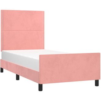vidaXL Estructura De Cama Sin Colch&oacute;n Terciopelo Rosa 90x200 Cm Vidaxl