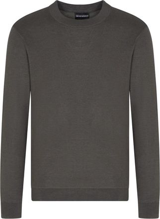 Emporio Armani Grijze Trui voor Mannen - Heren - Ronde hals truien - Grijs - L - Truien & Vesten