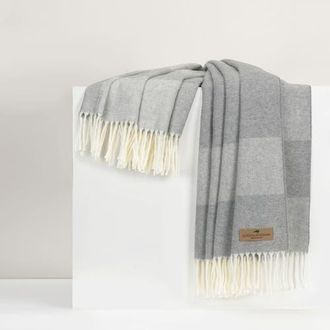Lands Downunder Hampton Plaid Herringbone Throw in Pebble at Nordstrom