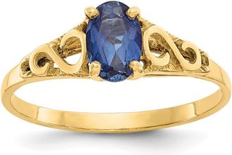 Diamond2Deal 14k Yellow Gold Sapphire Spinel Ring