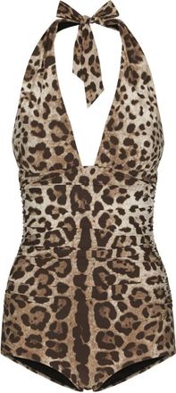Dolce & Gabbana Brown Animal Print Swimwear