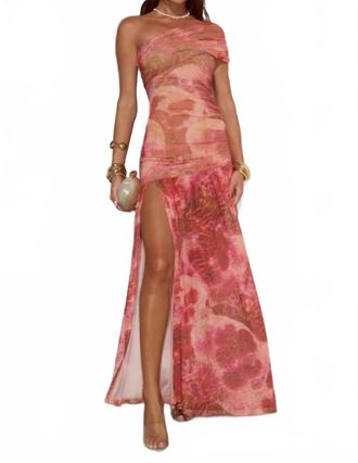 Runaway The Label Womens Misaki One Shoulder Maxi Dress In Moana Pink