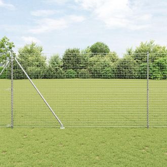 Berkfield Home Euro Fence with 7 Spike Posts 1.5x10 m Galvanised Steel in Silver