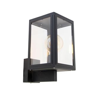 QAZQA Industrial Aplique De Pared R&uacute;stico Inteligente Negro Incl. Wi-fi, G95 - Sutton Up Acero Inoxidable /vidrio Cubo /cuadrada Adecuado Para Led Max. 1 X 