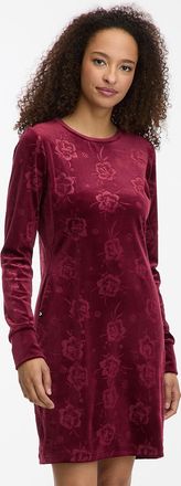 Ragwear Midikleid RAGWEAR ROSETA VELVET, Damen, Gr. XS, N-Gr, wine, Jersey, Obermaterial: 94% Polyester, 6% Elasthan, gemustert, regular fit ca. Mitte Obersch